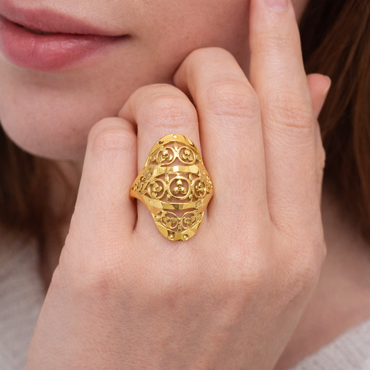Elegant Gold Filled Ring with a Unique Sculpted Design