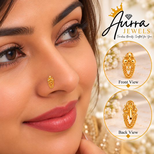 AVIRRA Gold Filled Traditional Chain Drop Nose Pin