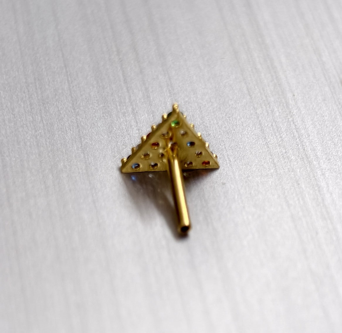 Prism Triangle CZ Stud Nose Pin
