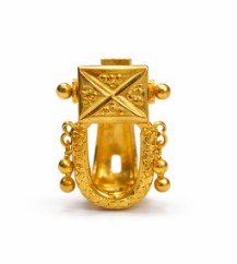 Traditional Square Motif Gold Filled Hoop Earrings