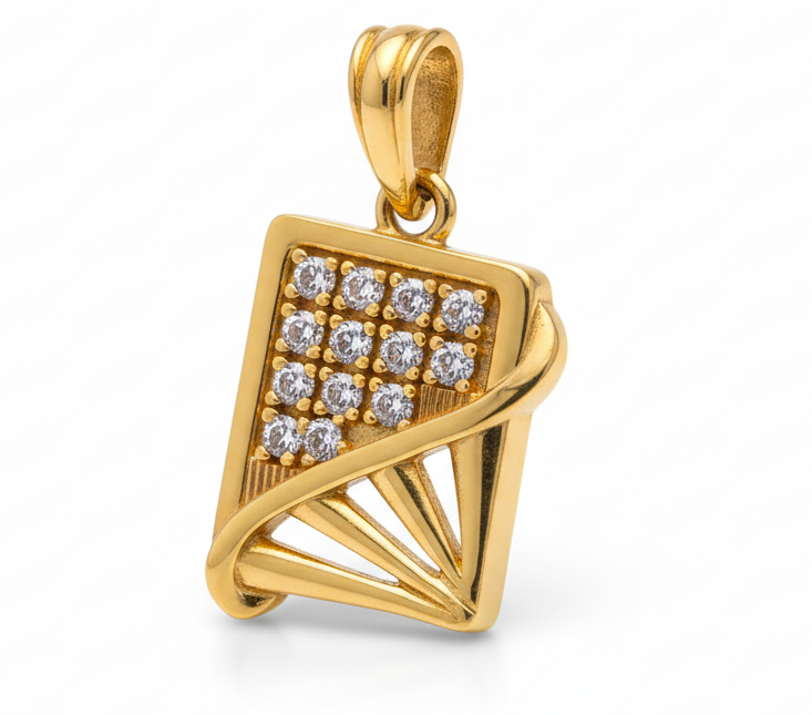 Radiant Cascade Diamond-Look Pendant