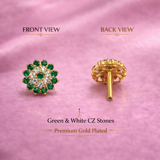 Emerald Sparkle Stud Nose Pin