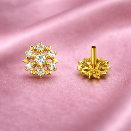Snowflake CZ Stud Nose Pin