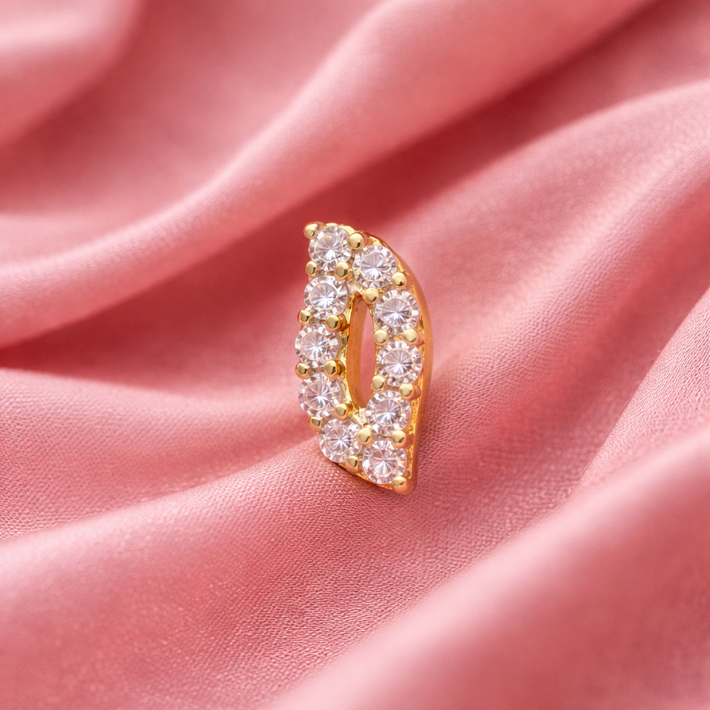 Sparkling Leaf Wire Nose Pin