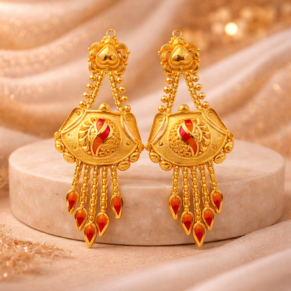 Royal Traditional Gold Filled Dangle Earrings