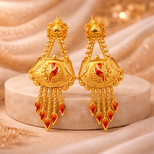 Royal Traditional Gold Filled Dangle Earrings
