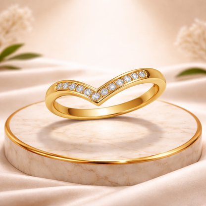 Minimalist V-Shaped Gold Filled Ring