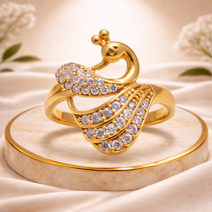 Peacock-Design Gold Filled Ring