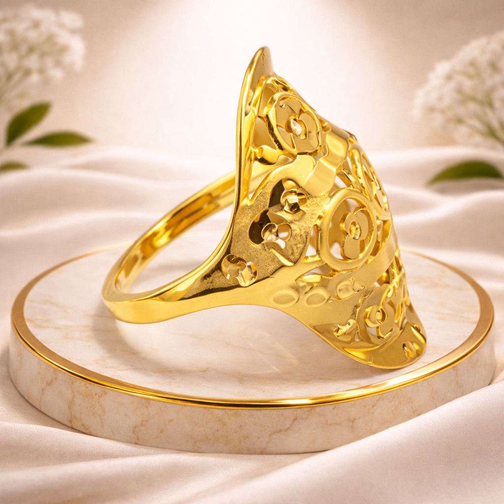 Elegant Gold Filled Ring with a Unique Sculpted Design