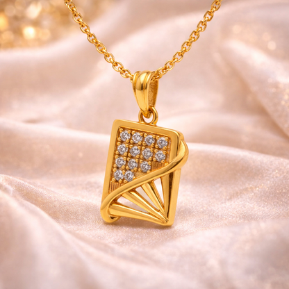 Radiant Cascade Diamond-Look Pendant
