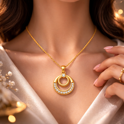 Infinity Halo Diamond-Look Pendant