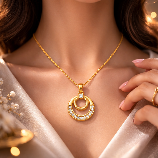 Infinity Halo Diamond-Look Pendant