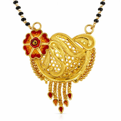 AVIRRA Gold Filled Floral Paisley Traditional Mangalsutra