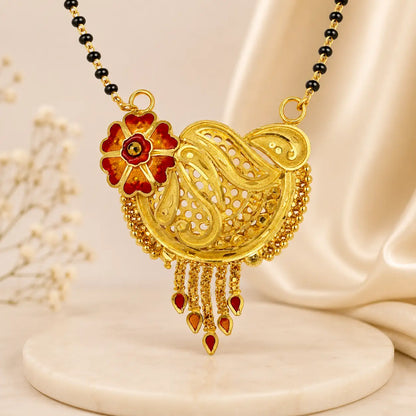 AVIRRA Gold Filled Floral Paisley Traditional Mangalsutra