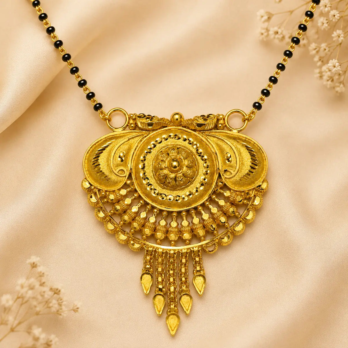 AVIRRA Gold Filled Traditional Paisley Temple Mangalsutra