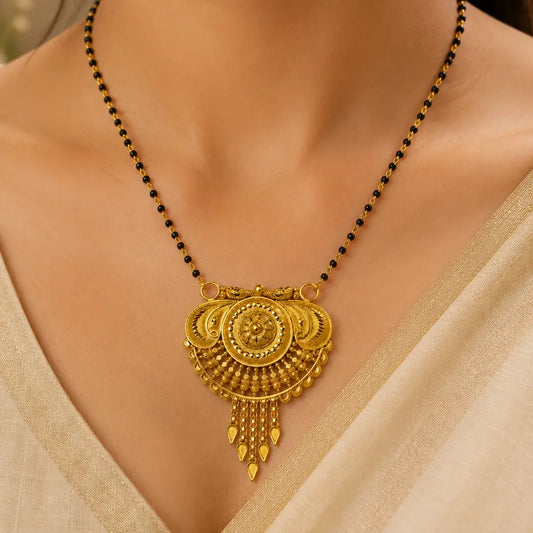 AVIRRA Gold Filled Traditional Paisley Temple Mangalsutra