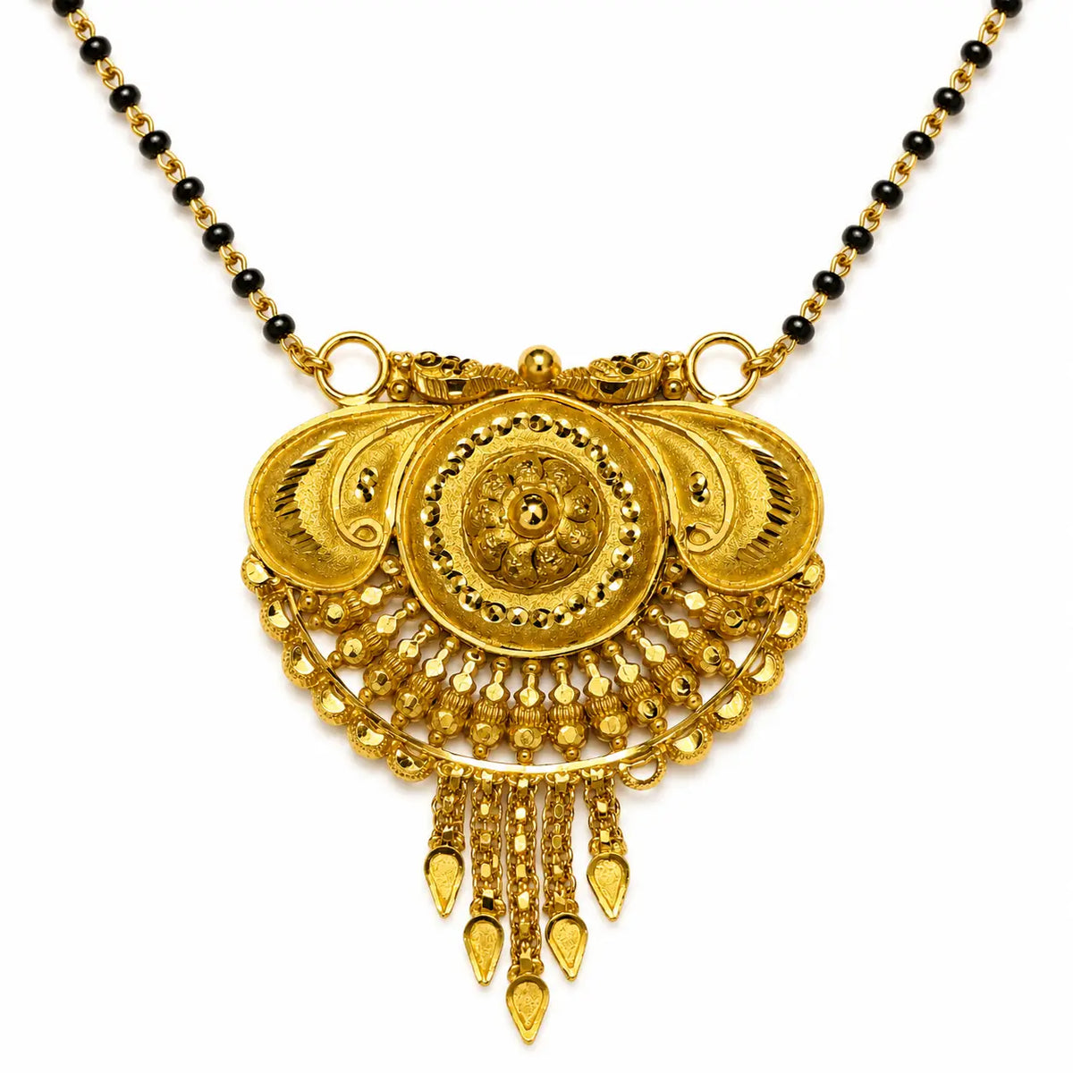 AVIRRA Gold Filled Traditional Paisley Temple Mangalsutra
