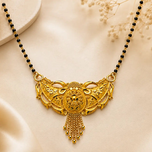 AVIRRA Gold Filled Floral Filigree Mangalsutra
