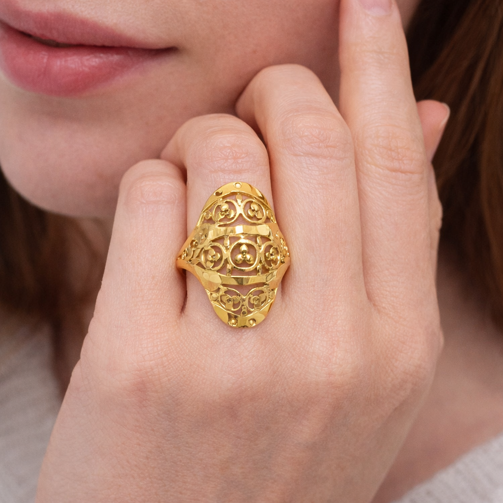 Elegant Gold Filled Ring with a Unique Sculpted Design