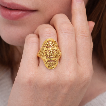 Elegant Gold Filled Ring with a Unique Sculpted Design