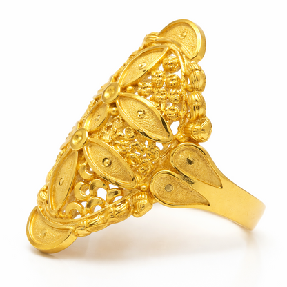 Intricately Designed Gold Filled Floral Ring