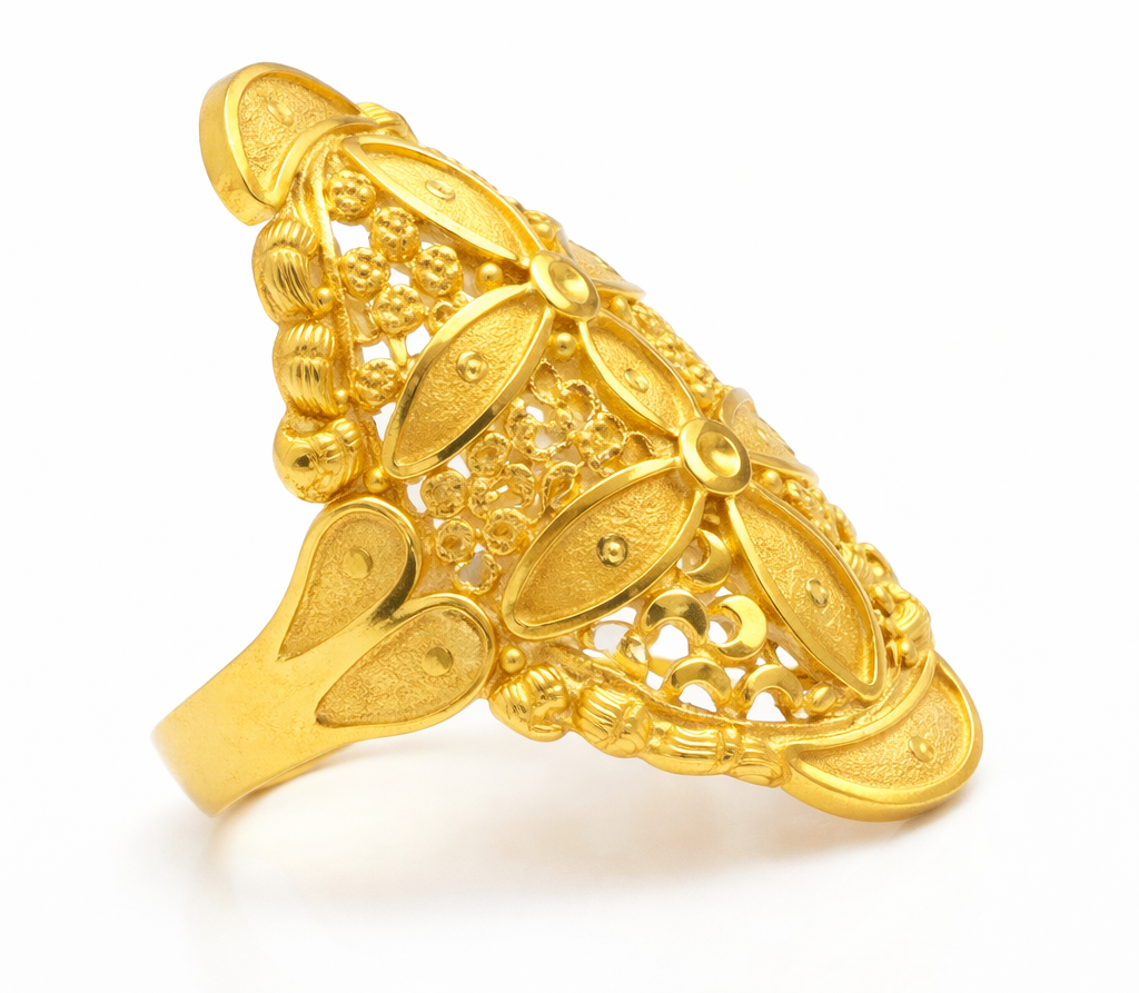 Intricately Designed Gold Filled Floral Ring