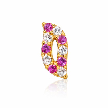 Pink & White Crystal Leaf Wire Nose Pin