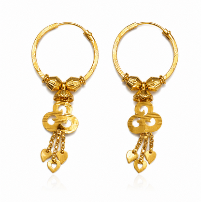 AVIRRA Gold Filled Designer Hoop Tassel Earrings