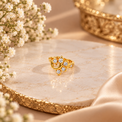 AVIRRA Gold Filled Floral CZ Nose Ring