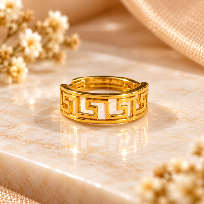 AVIRRA Gold Filled Greek Key Geometric Nose Ring