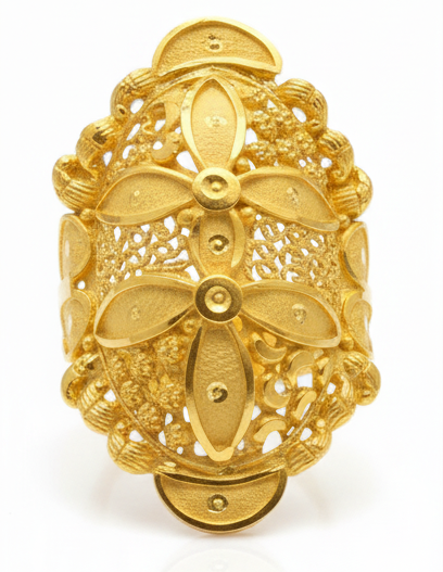 Intricately Designed Gold Filled Floral Ring