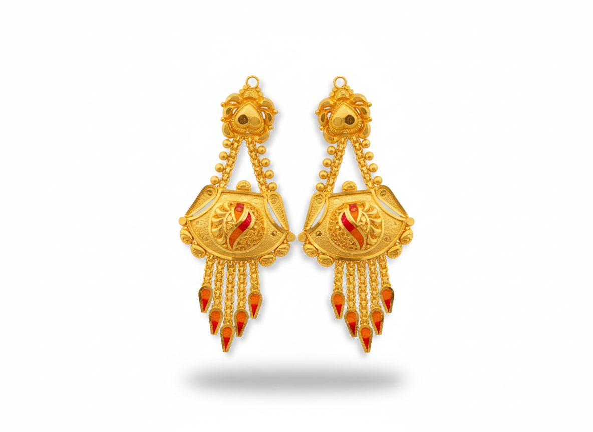 Royal Traditional Gold Filled Dangle Earrings