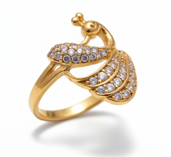 Peacock-Design Gold Filled Ring