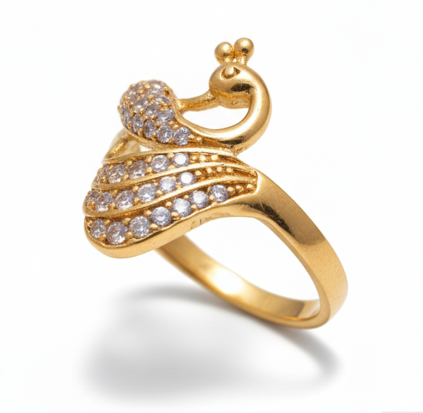 Peacock-Design Gold Filled Ring