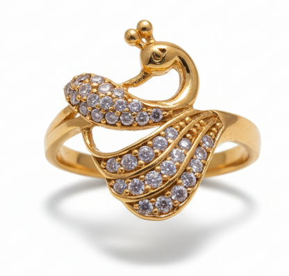 Peacock-Design Gold Filled Ring
