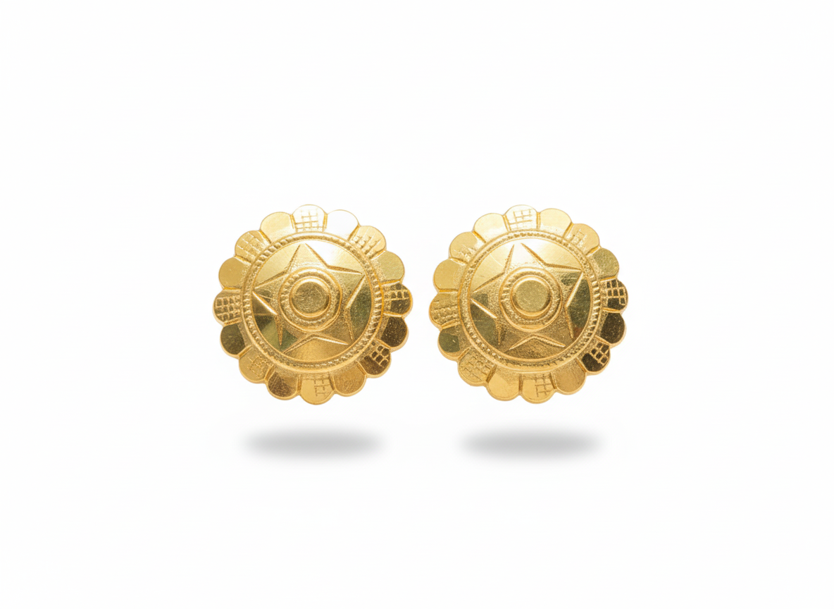 Floral Sunburst Gold Filled Stud Earrings