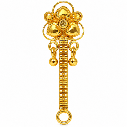 AVIRRA Floral Long Chain Nose Pin – Gold Filled