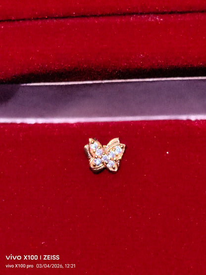 Elegant Butterfly CZ Wire Nose Pin