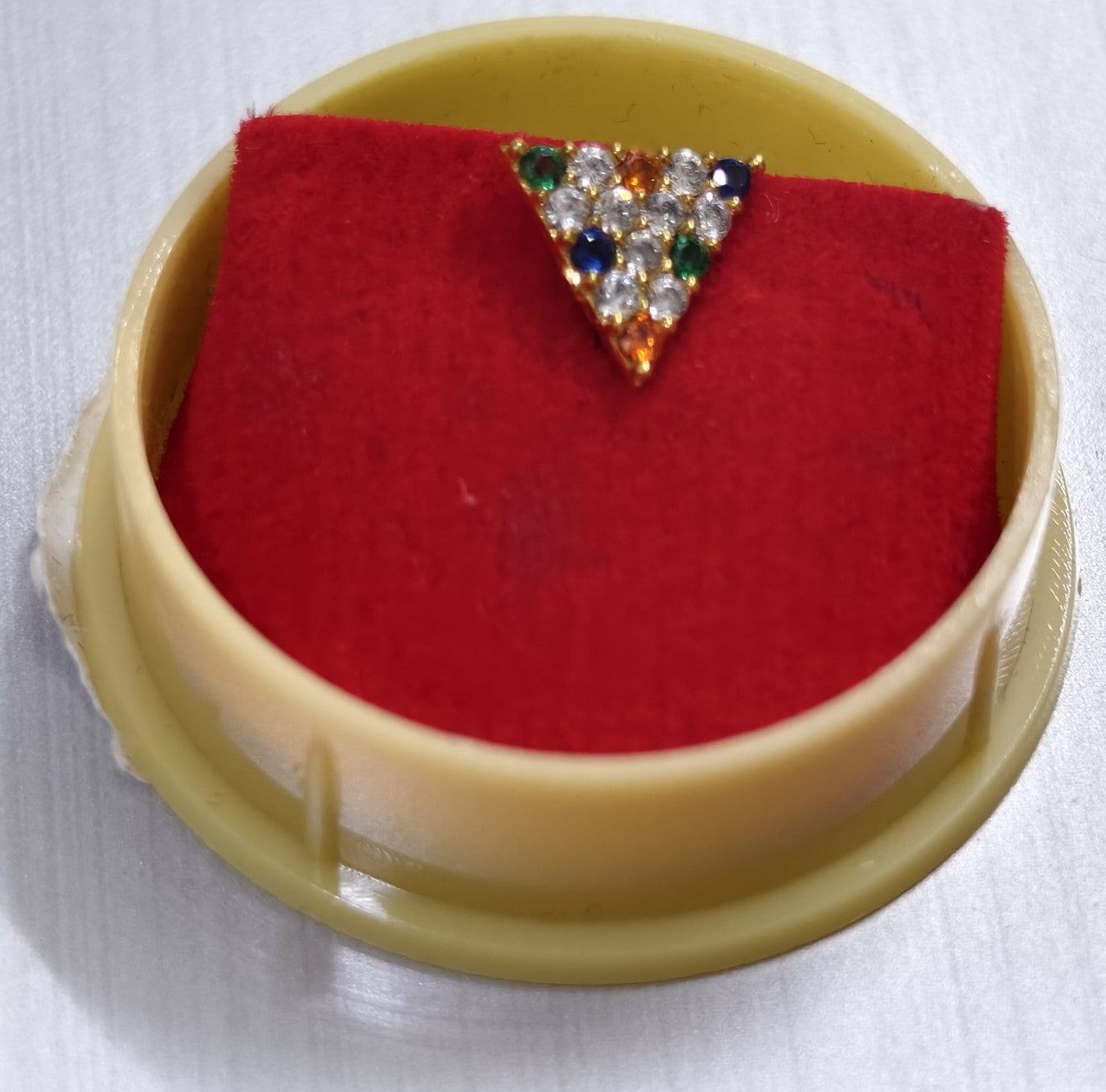 Prism Triangle CZ Stud Nose Pin