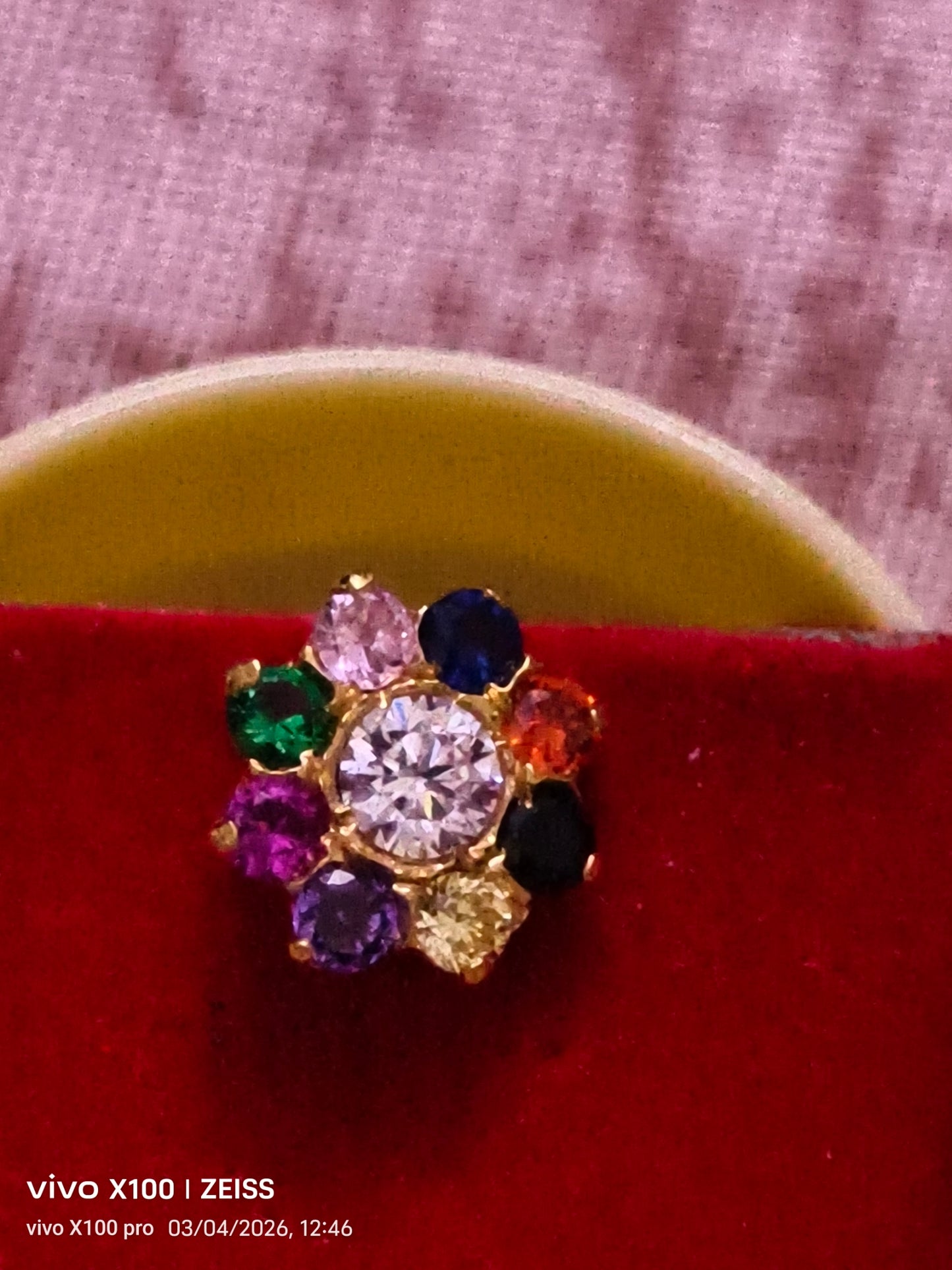 Colorful CZ Flower Stud Nose Pin