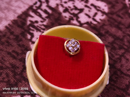 Round Halo CZ Nose Stud
