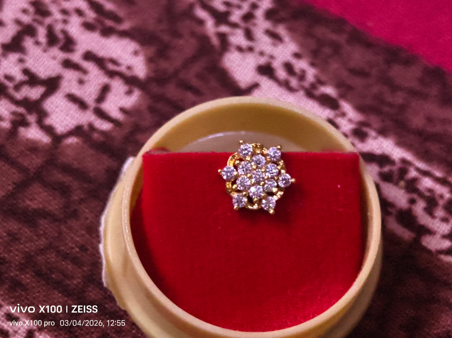 Crystal Blossom CZ Stud Nose Pin