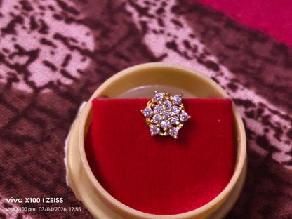 Crystal Blossom CZ Stud Nose Pin