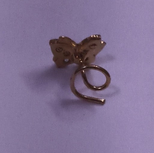 Elegant Butterfly CZ Wire Nose Pin
