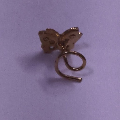 Elegant Butterfly CZ Wire Nose Pin