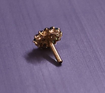 Emerald Sparkle Stud Nose Pin