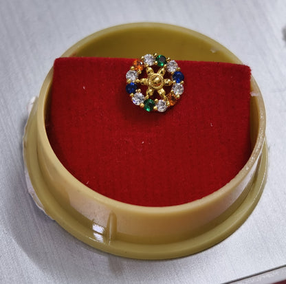 Multi-Color Wheel Stud Nose Pin