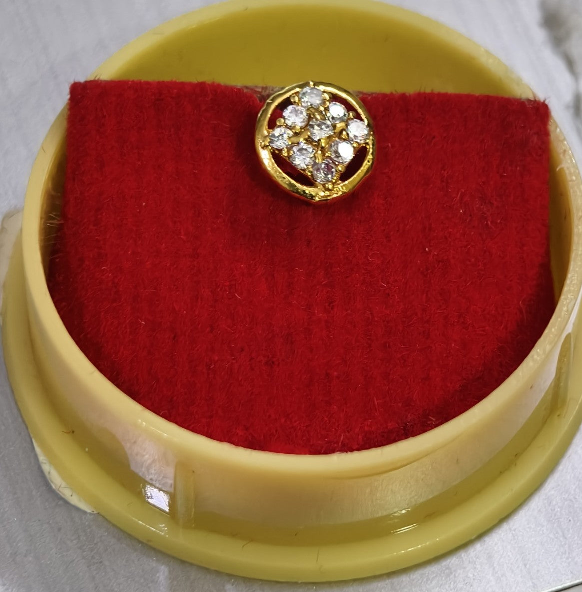 Round Halo CZ Nose Stud