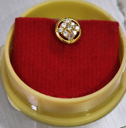 Round Halo CZ Nose Stud