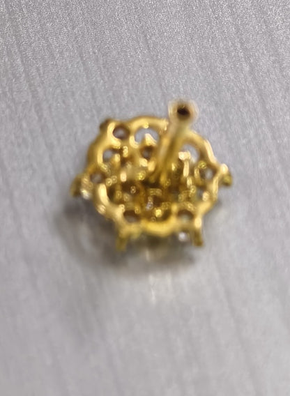 Crystal Blossom CZ Stud Nose Pin
